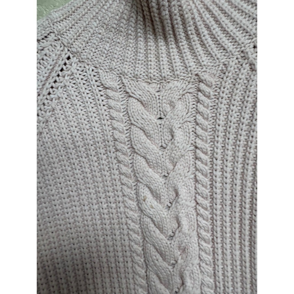 Lululemon Pink Cable Knit Turtleneck Sweater Size 4 Mock Neck Raglan Sleeve - Picture 6 of 7
